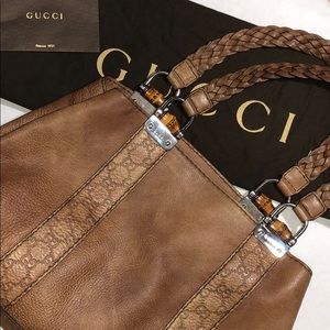 Authentic Gucci brown leather handbag